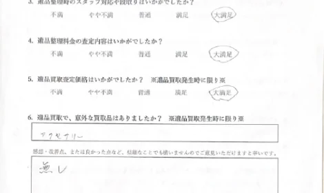 遺品整理想いてをご利用いただいた方の声